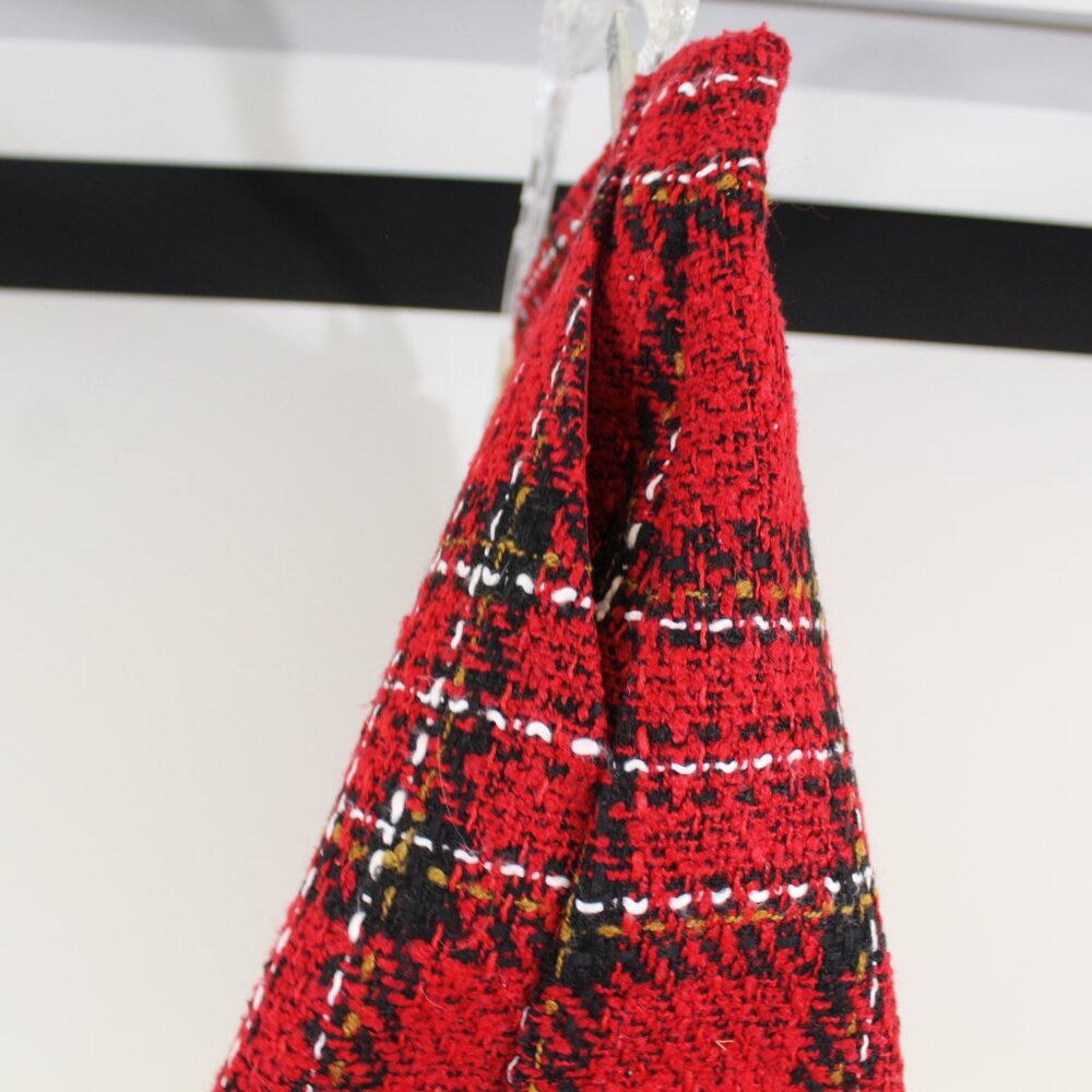 LOFT Red Plaid Tweed Mini Skirt NWT Size 14 - Picture 2 of 5